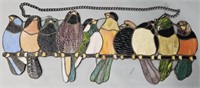 Slag Glass Hanging Birds