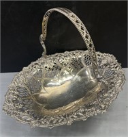 Ornate Silverplate Repousse Basket