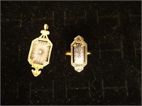1970's Camphon Blush Glass Ring & Pendant
