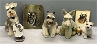 Schnauzer Picture & Statue Lot Dogs