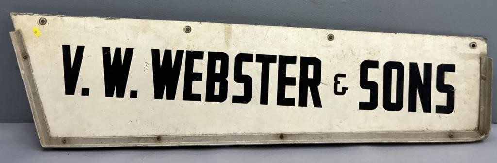 V. W. Webster & Sons Metal Sign