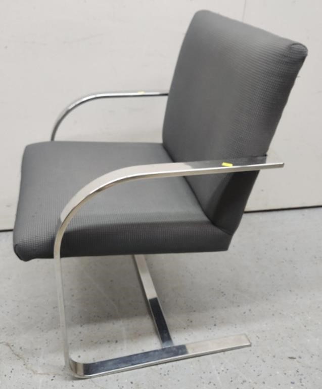 MCM Flat Bar Chrome Arm Chair