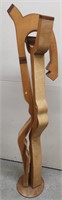 76" Modernist Wood Sculpture attrib Scurris
