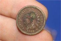 An 1863 Copper Nickel Indian Head Cent