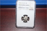 An NGC Graded 1996 - S Clad 10c Coin