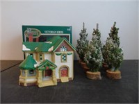 Dickens Collectables Porcelain House and Trees