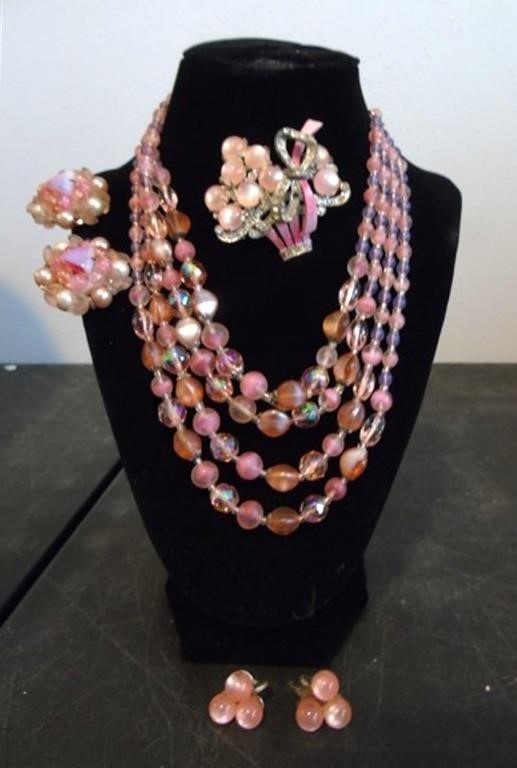 Pink Costume Jewelry Set