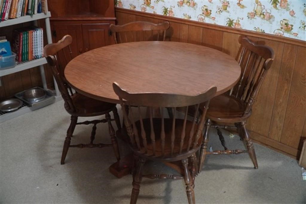 Solid Wood Breakfast Table w/ 4 Chairs