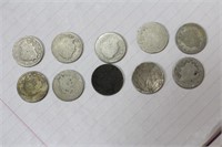 A Lot of 10 Worn or Cull V Nickels