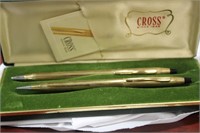 Pair Of 10 Kt Gold Filled Cross Pen And Pencil Set