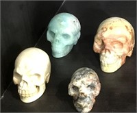 Jasper , Agate & Aventurine Carved Stone Skulls