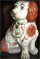 Antique Large Red Staffordshire King Spaniel Dog