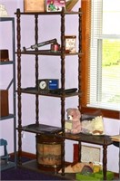 Mid Century Wood Shelves and Contents