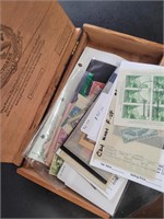 US & Worldwide Stamps accumulation in cigar box, m