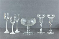 Crystal and Glass Candle Holders and Candy Dish