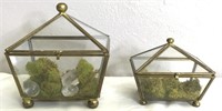 Vintage Brass & Glass Display Cases/Terrariums