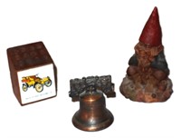 Clark gnome,mini Liberty bell,pencil holder