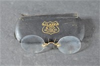 Antique Children's Spectacles with Case