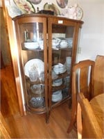 ANTIQUE OAK CHINA CABINET, CONTENT NOT INCLUDED