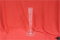 An Etched Glass Stem Vase