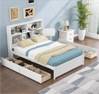 Platform bed with 4-drawers