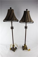 Tall Vintage Tassled Lamps