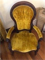 Chair gold velvet