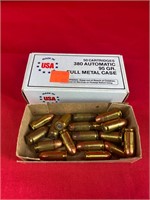 Box of 20 rounds of .380 Auto FMJ