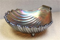 Carnival glass shell bowl