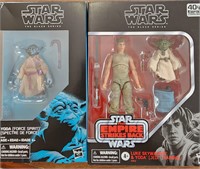 2 NIB Star Wars Black Luke Skywalker & Yoda