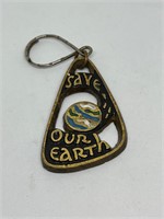 Vintage Save Our Earth Keychain