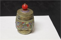 A Chinese Enamel on Brass Cover Jar