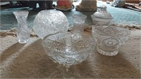 Misc crystal bowls, vases & more