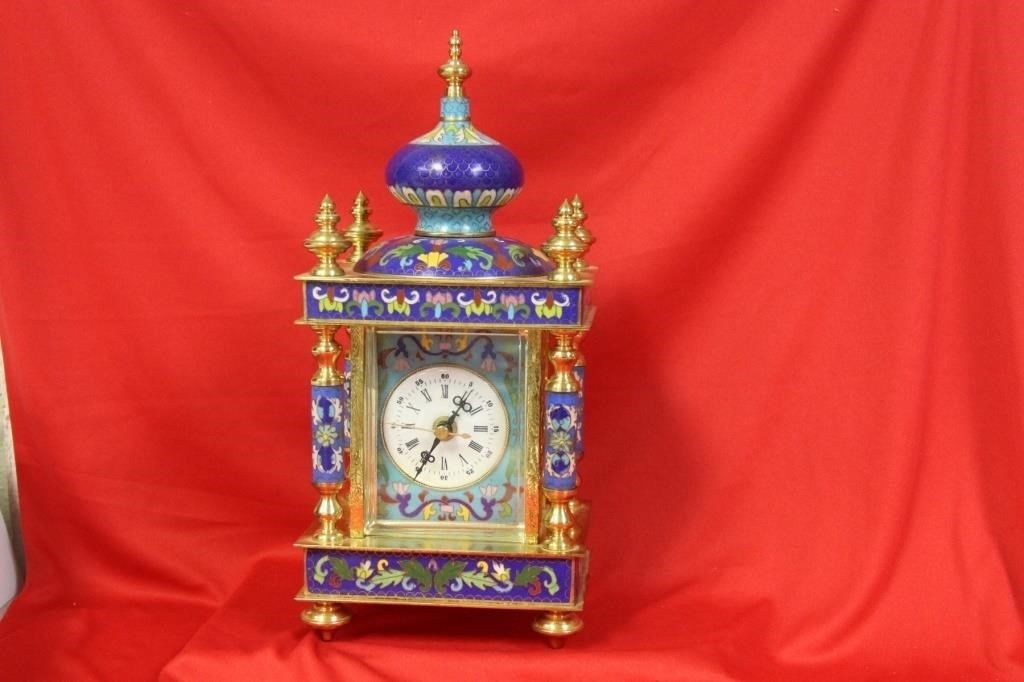 A Chinese Quartz Cloisonne Clock