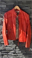 XS Women's Danier Leather Jacket Orange Colour ,