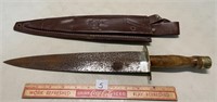 LARGE DOUBLE EDGED KNIFE WITH SHETH SOME CLEANING