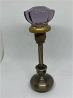 Vintage Brass Purple Glass Door Knob