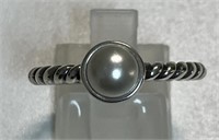 STERLING SILVER PEARL RING SIZE 8