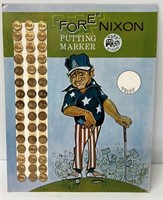 1972 "Fore Nixon" Putting Markers Display Filled