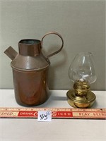 CUTE BRASS OIL LAMO WITH COPPER WATER CAN