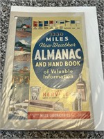 Vintage 1940 Miles New Weather Almanac