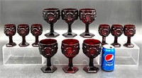 12 Avon Cape Cod Ruby Red Water Goblets