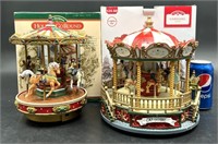 2 Musical Carousels - Mr Christmas & Holiday Time
