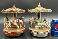 2 Mr Christmas Collectible Carousels w Boxes