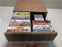 RETRO VHS CASSETTE HOLDER WITH VHS MOVIES