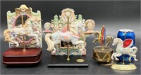 Lot of Carousel Horses on Pedestals