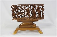 A Fine Carved Wood Table Panel
