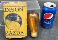 Antique Edison Mazda Light Bulb w Box