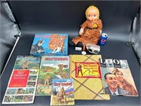 Vintage Davey Crocket Lot - Books, Doll, +