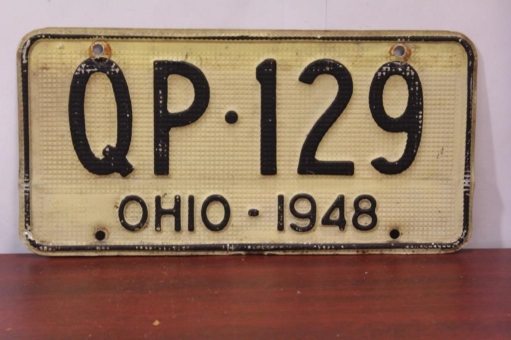 A 1948 Ohio License Plate